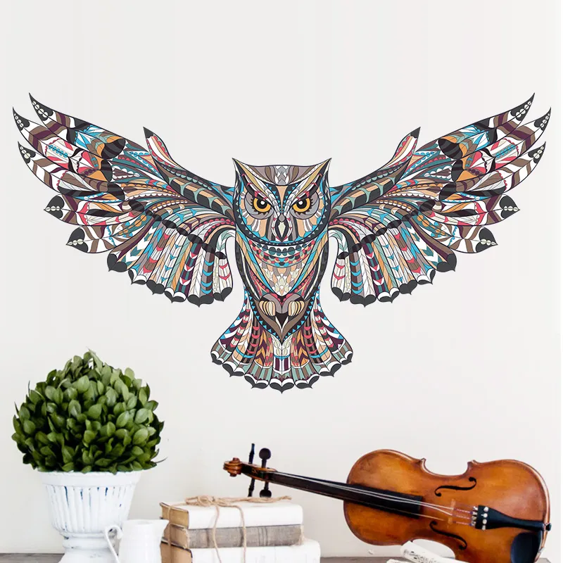 Cartoon Color Owl Friends Wall Stickers Nursery Room Decor Wall Decals Birds Flying Animals Children