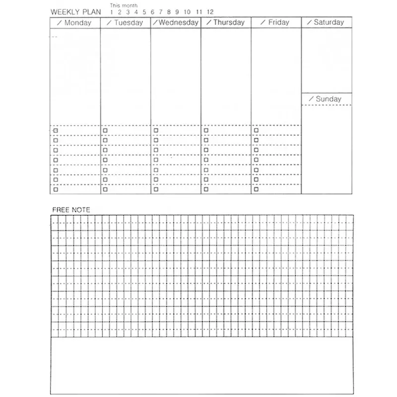 Dagelijkse wekelijkse maandelijkse planningsdoelen Notebook voor To Do List Habit Tracker