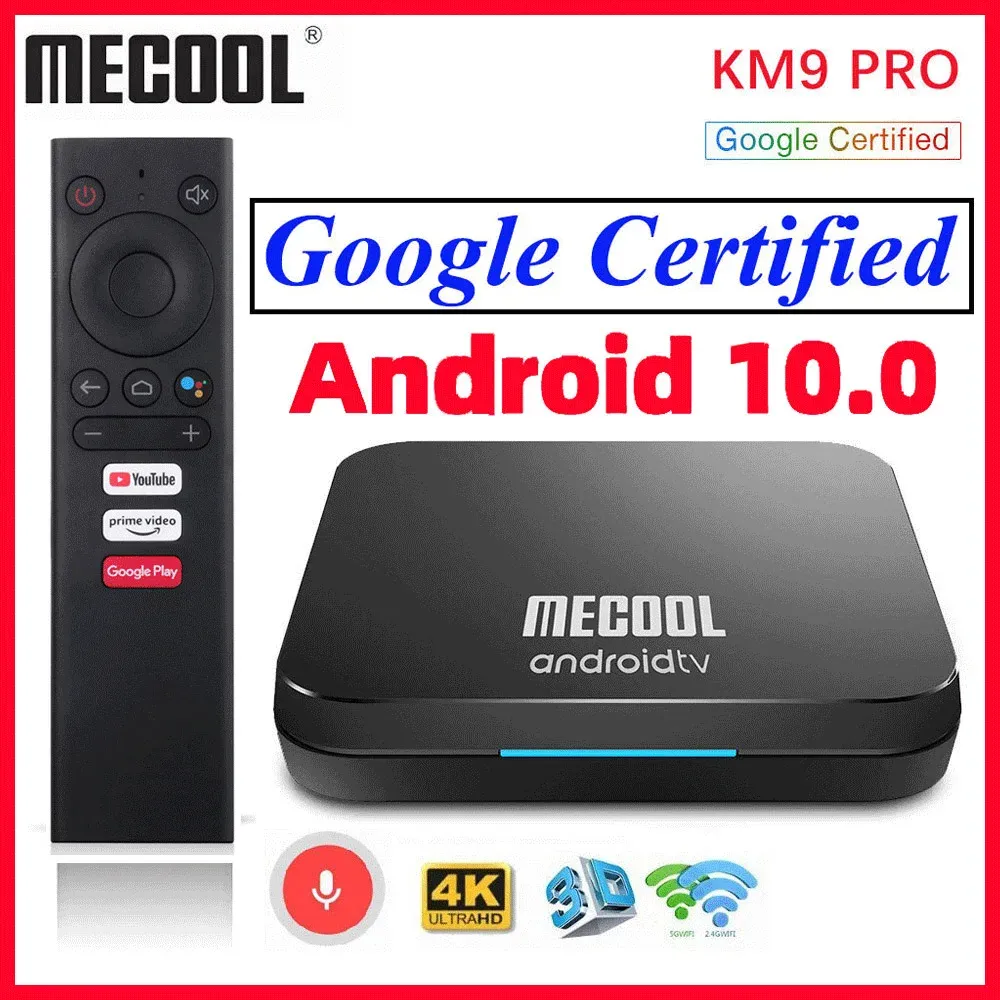 Box KM9 Pro 4GB 32GB 2G 16G 4GB 64GB SMART TV Box Android 10 Google Certified AndroidTV 4K TVbox Amlogic S905x2 Android Box