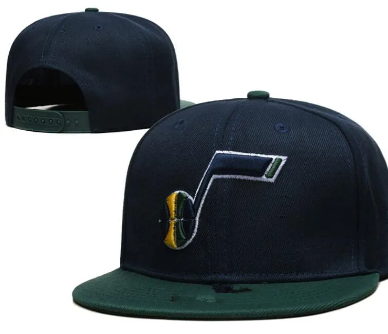 American Basketball "Jazz" Snapback -hoeden 32 teams Luxe designer Finale kampioenen Locker Room Casquette Sporthoed Strapback Snap Back Back Verstelbare Cap A13