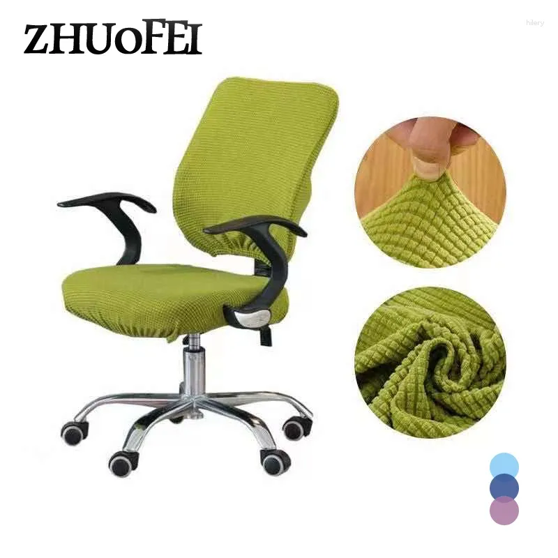 Couvre-chaise Mini-Playd ordinateur Spandex Color Color Office Chaises Swivel Cover 2 pièces Set For Back and Base