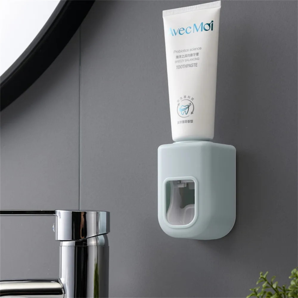 Creative Wall Mount Automatic Toothpaste Pump Dispenser with Toothbrush ...