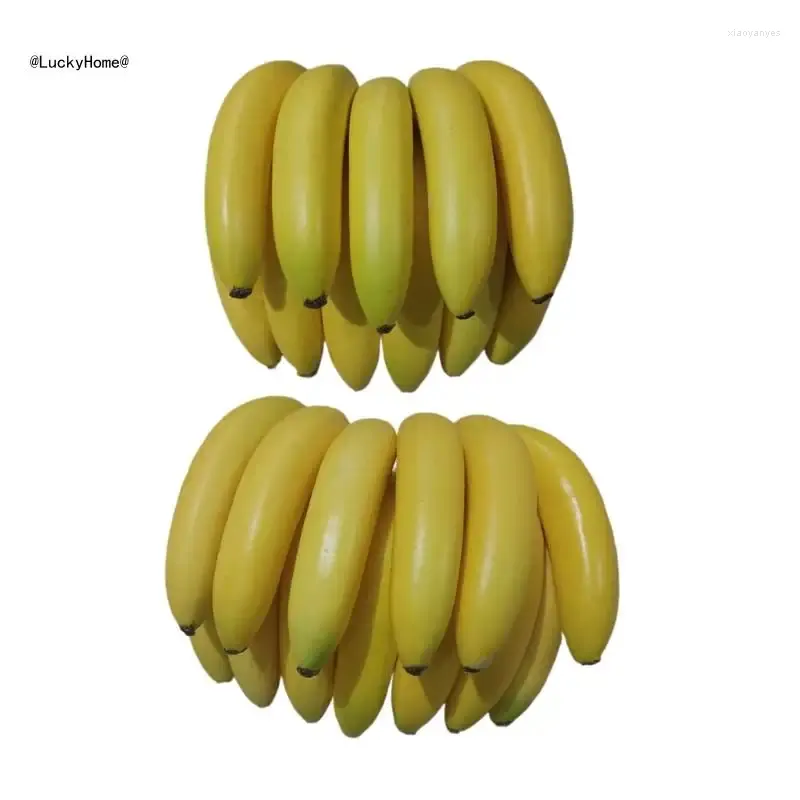 Simulation de décoration de fête Fruit artificiel Banana Bunch for Restaurant El Home Wedding Decors 11Ua