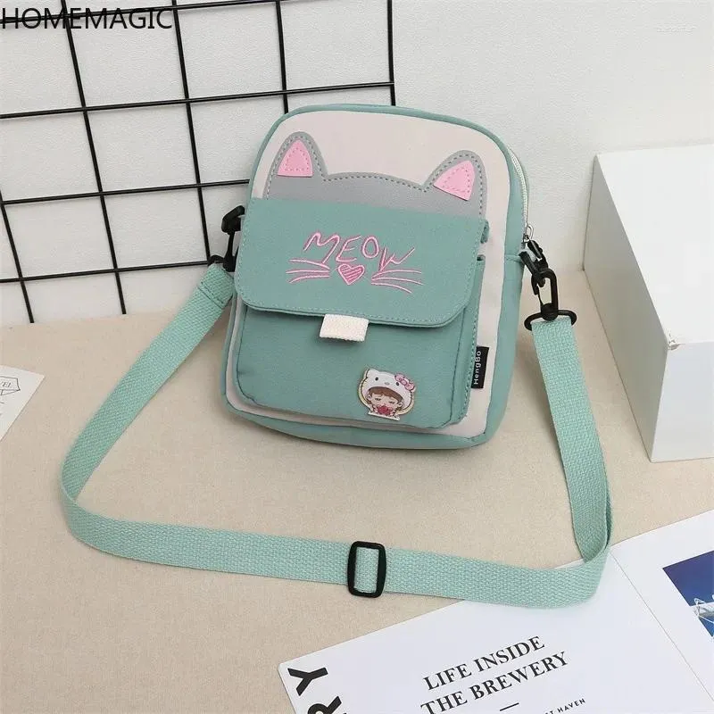 Shoulder Bags HOMEMAGIC 2024 Women Shopping Sweet Kawaii Printed Canvas Leisure Daily Shop Bag Crossbody Satchel Purse