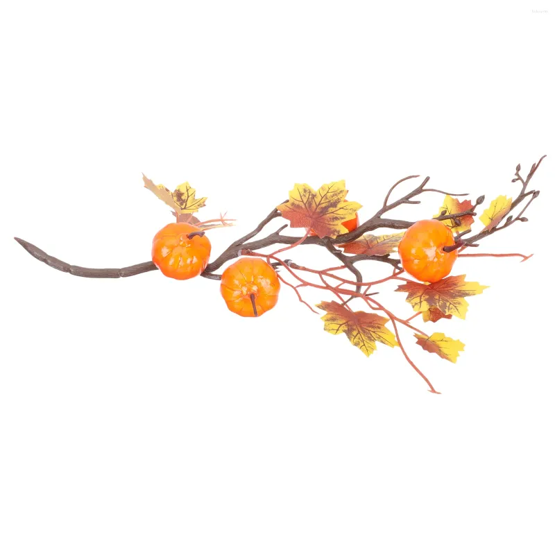 Fiori decorativi simulati di oggetti di zucca foglie bouquet ringraziamento ramo fai -da -te simulazione arredamento di arredamento ornamento faux