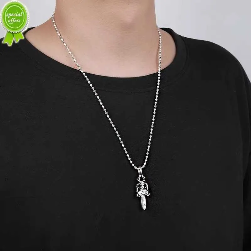 Geplaatste chroom hart kettingen kruis pure ketting