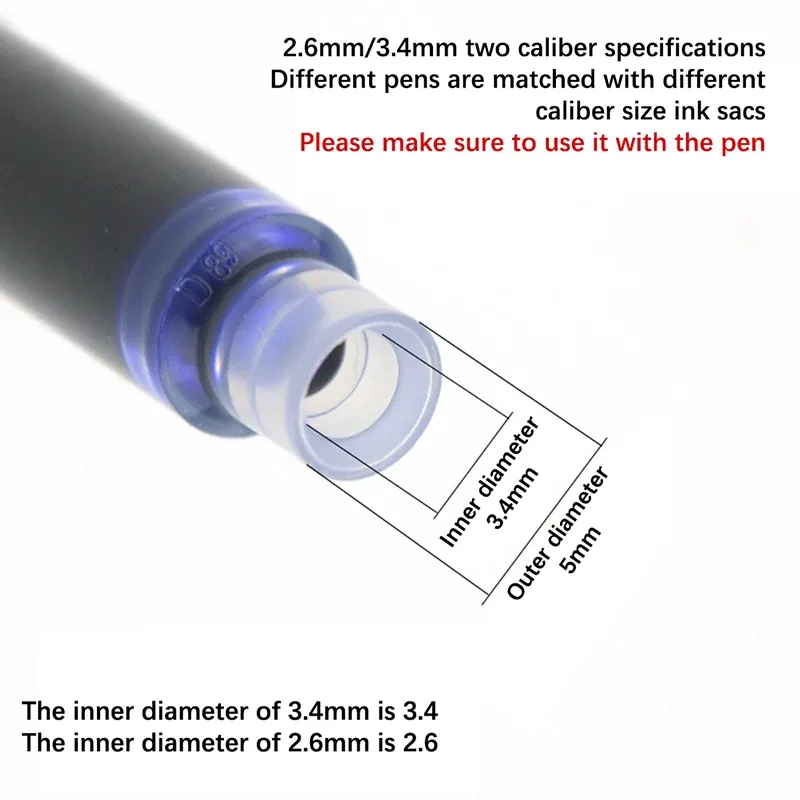 Fountain Pen Ink Refills Cartridge HH Quality Refill Kortpatroner Kontorstillförsel för Callraphy Pen och fin skrivning