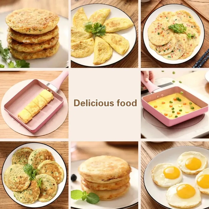 Frying Pan Tamagoyaki Omelette Black Non-Stick Pan Fry Egg Pan Pancake Kitchen Pot Maker Breakfast Pot Mini Cook