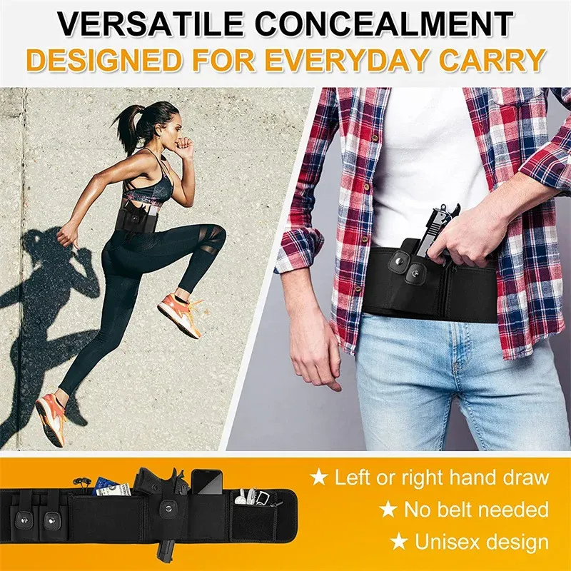 Étui à pistolet de ventre tactique CELaire de transport dissimulé Band de taille Pistol Holder Magazine Sac Military Army Invisible Waistband Holster