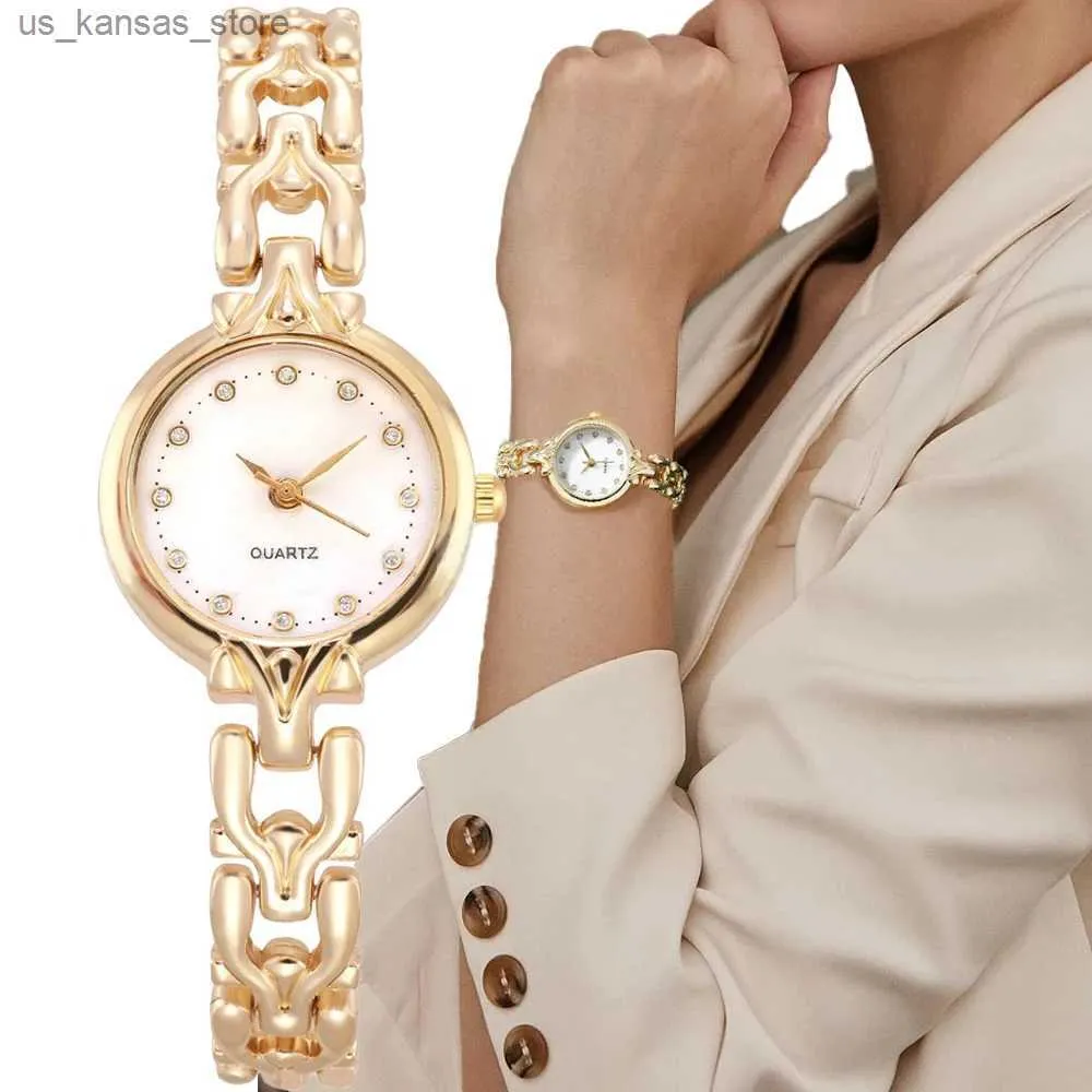 Montre-bracelets pour femmes Nouveau 2023 Top Brand Quartz Luxury Dames Diamond Set Bracelet en acier inoxydable Robe COMPACT ES240409