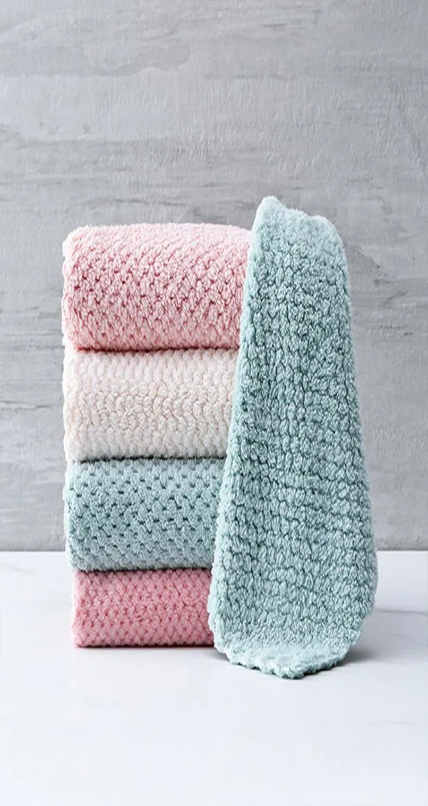 1 Piece towel Household Super Absorbent Cleaning Cloth Rag Microfiber Kitchen Towel Dishcloths Washing Rags For Dish9224951