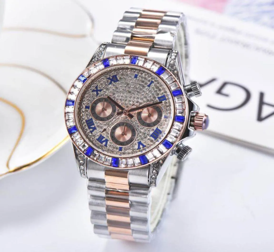 Iced out Watches Women Hip Hop Bling Diamond Mens Business Watch Alloy Quartz Fashion Ladies Pols Watch8353959