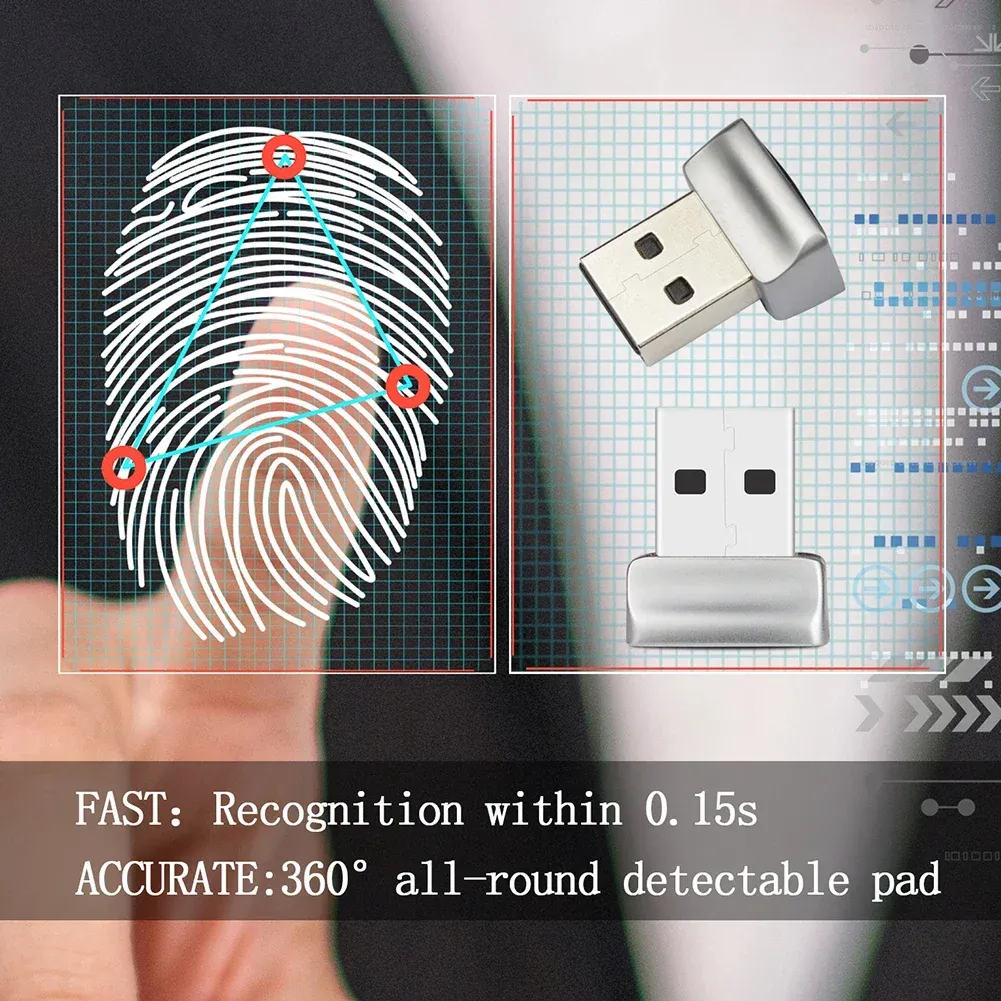 thumbnail image 2 of Fingerprint Reader JIAN BOLAND USB Fingerprint For Windows10/11, Windows Hello Automatic Driver Installation With 5ft Extension Cable-Windows Password Free Operation Windows Hello Fingerprint 2 of 10