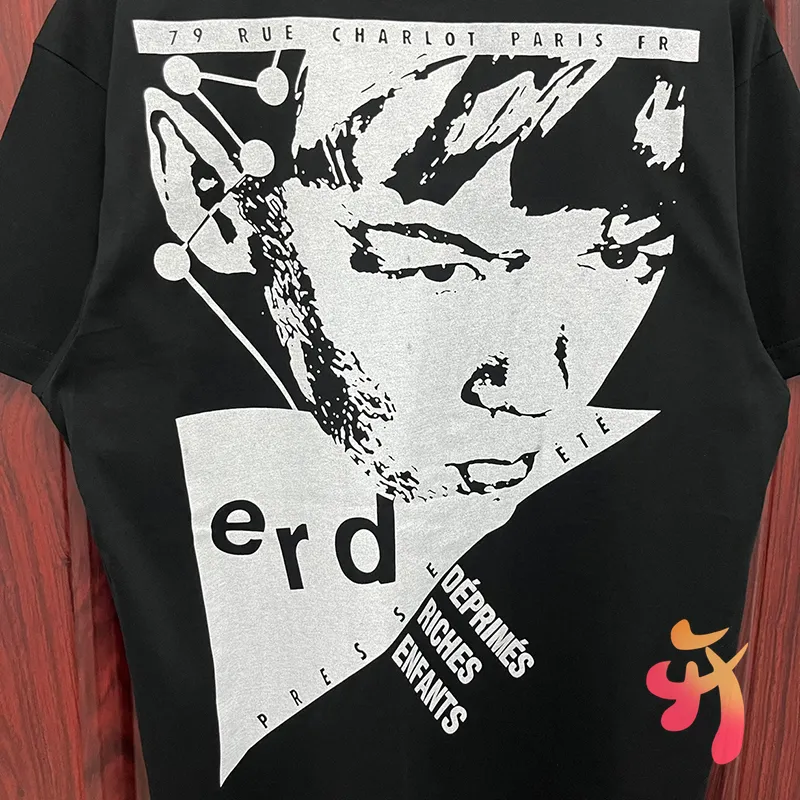 24ss Black Enfants Riches Deprimes T Shirt Graffiti Portrait