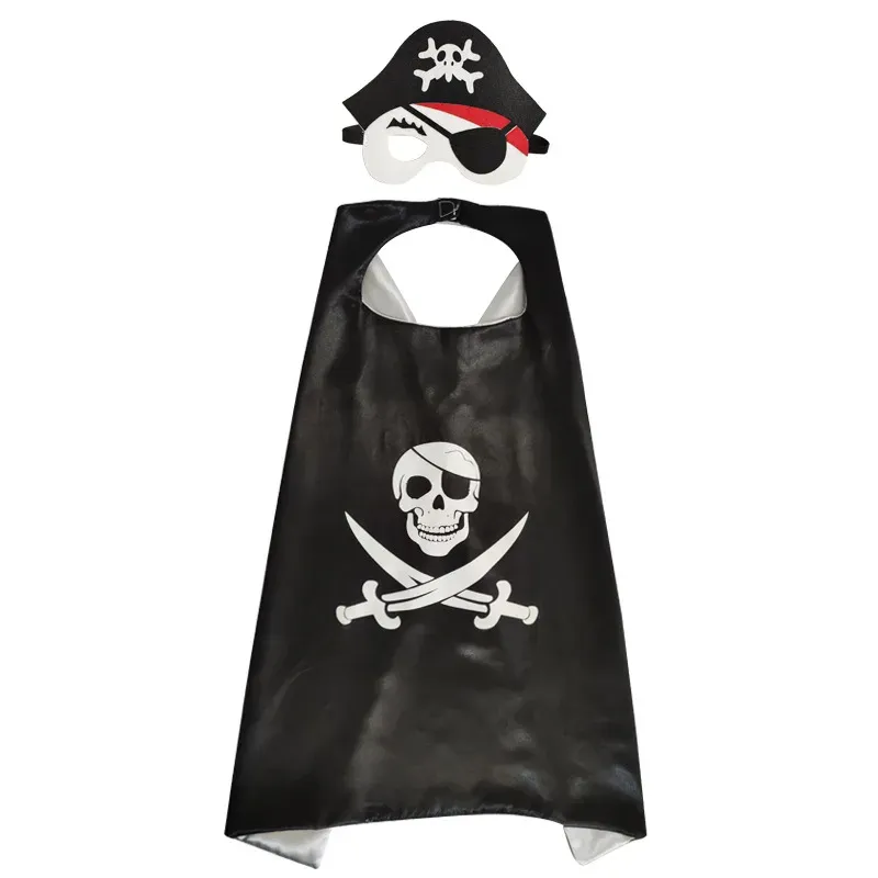 Çocuk Korsan Pelerin Kostüm Pirate Cape Costumetoy Set Erkek Kız Cadılar Bayramı Cosplay Mask Partisi Hediyeler