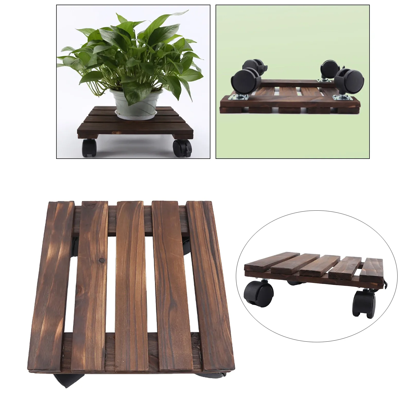 Pianta di legno supporto per piantatrice interno caddy rotonda/quadrata pentola per vaso per carrello per carrello per pianta caddy rotoli rotolanti rotolanti