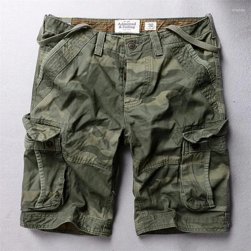 Herren Shorts Sommer Casual Cargo Tactical Military Camouflage Pants Mode Plus Size Multi Pocket Beach ZL-D603