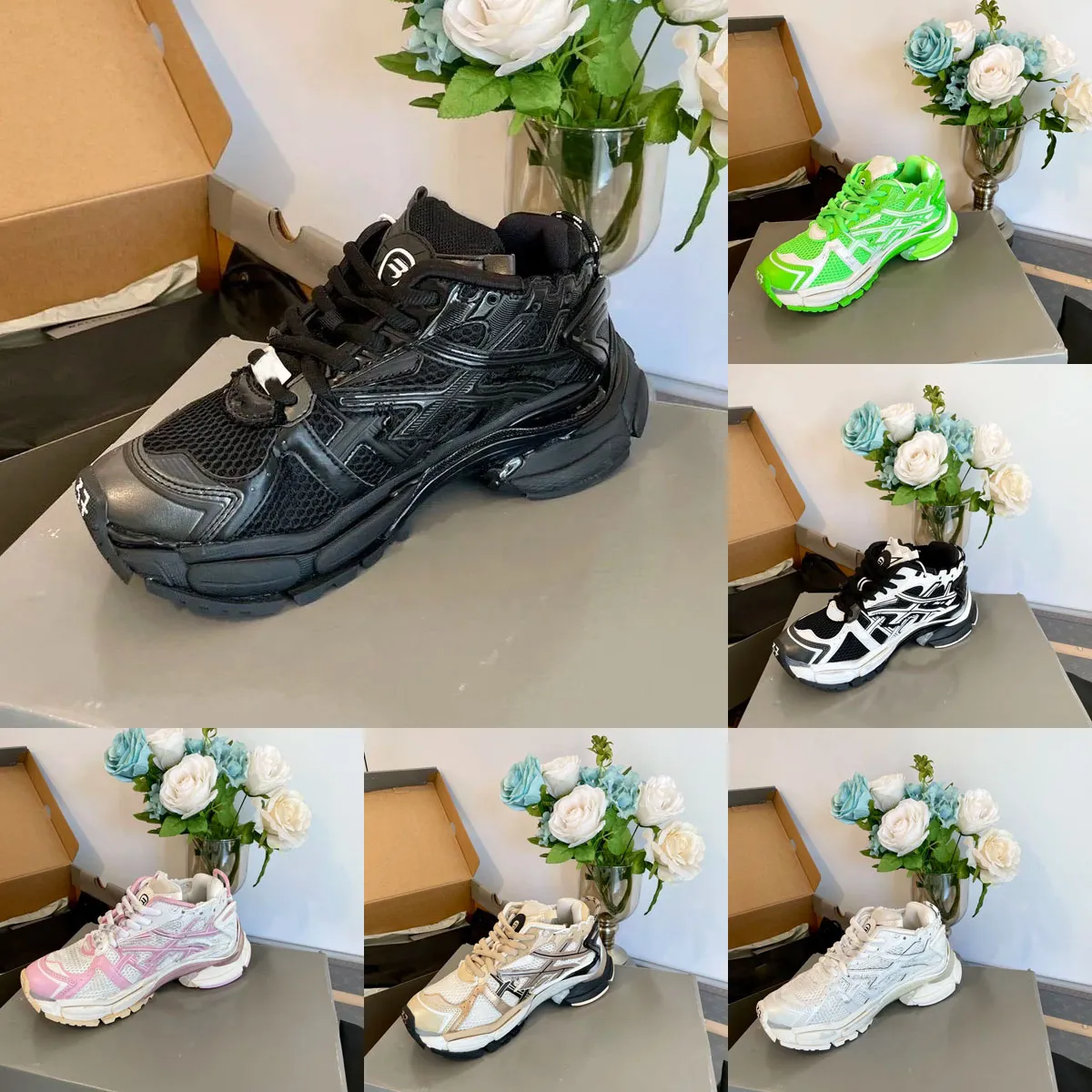 Luxury Sports Designer Tracks Runner Shoes Platform Platform Chunky Sneakers Men 7.0 Retro Mesh Mujeres transpirables Casual Ancien Trainers zapatillas 35-45 zapatillas para hombres