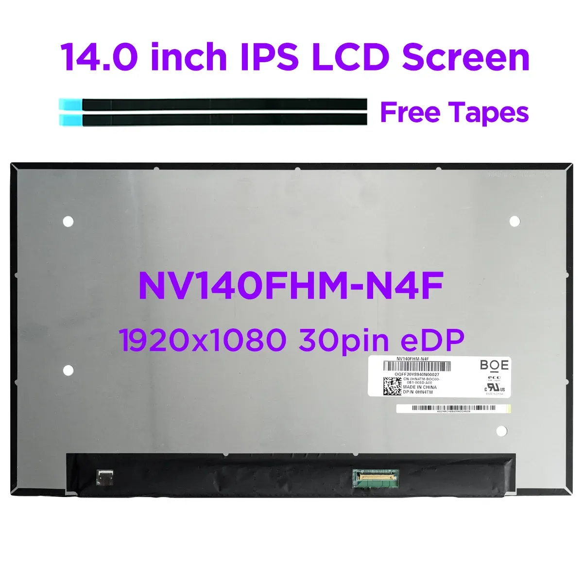 Screen NV140FHMN4F Fit NV140FHMN4T B140HAN05.6 NV140FHMN65 LP140WFASPM1 14,0 cala IPS Laptop LCD Screen FHD 1920X1080 30PINS EDP