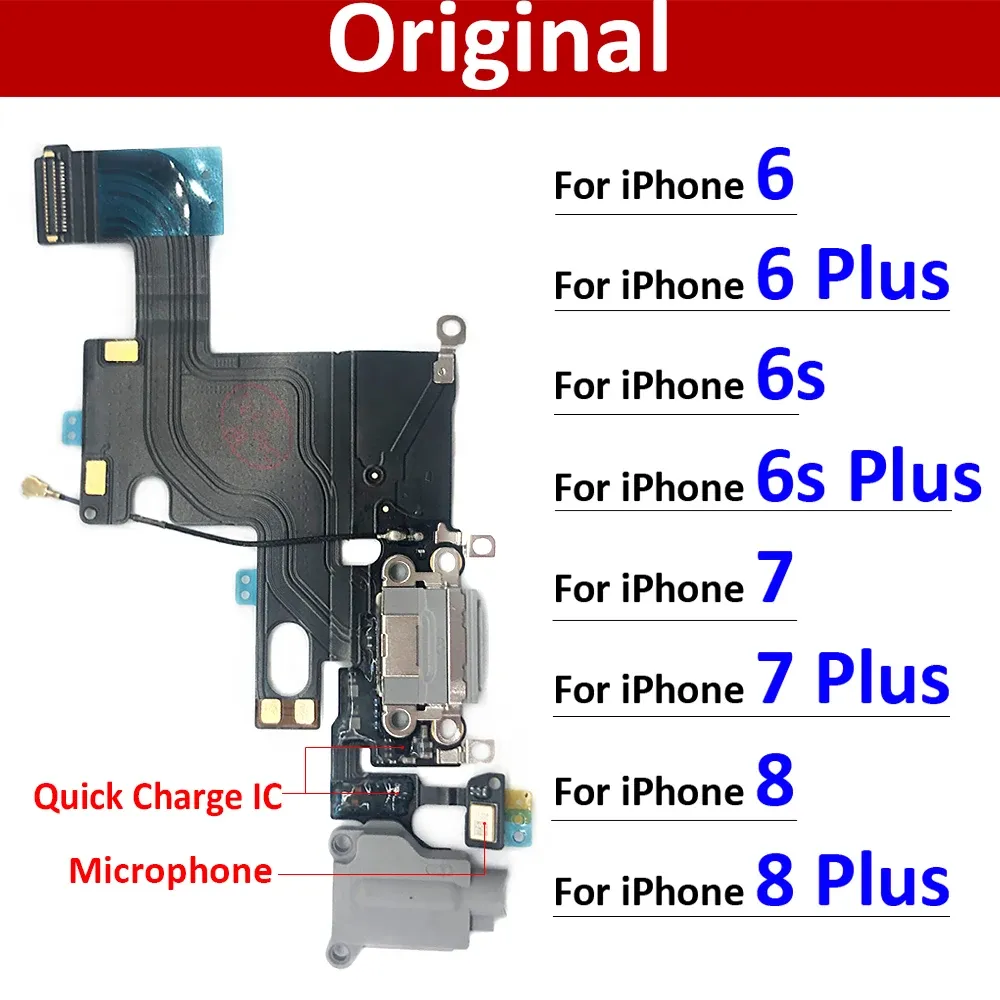 Connettore cavo Flex Port Board di ricarica USB per iPhone 6 6g 6s 7 7g 8 8g più parti di sostituzione con logo