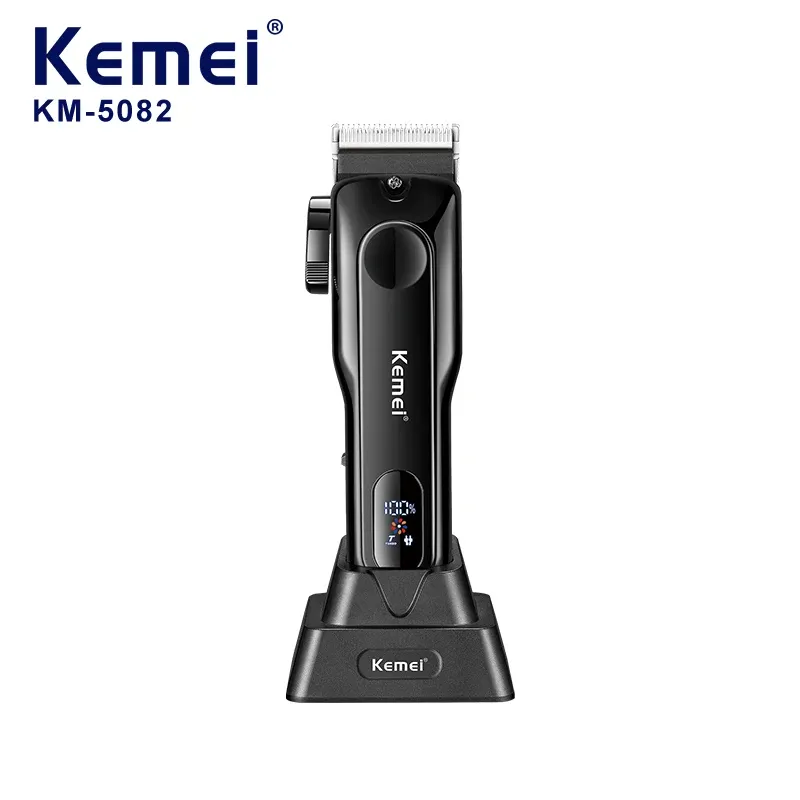 Kemei Hair Clipper Professional Hair Trimmer Led Display Barber Clipper Electric Hair Snijmachine met oplaadbasis KM-5082