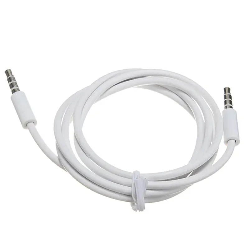 1M 3.5mm Male to Male Stereo Audio Jack AUX Cable for android phone speaker white