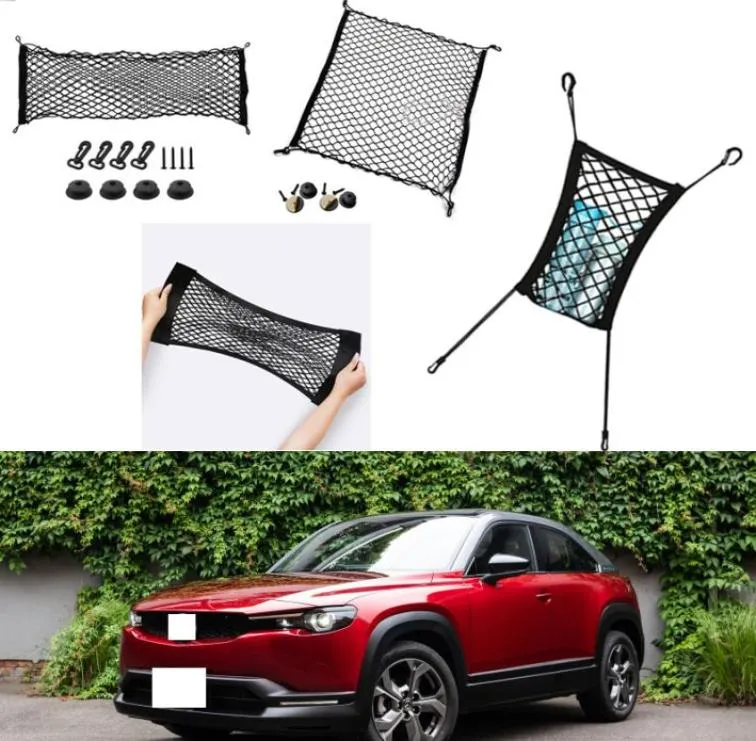 Pour Mazda MX30 MX30 AUTO AUTO VÉHICULE AUTO NOIR BOARD CARNOG BACGAGIE Organisateur de bagage en nylon Plain Vertical Seat Net6554774