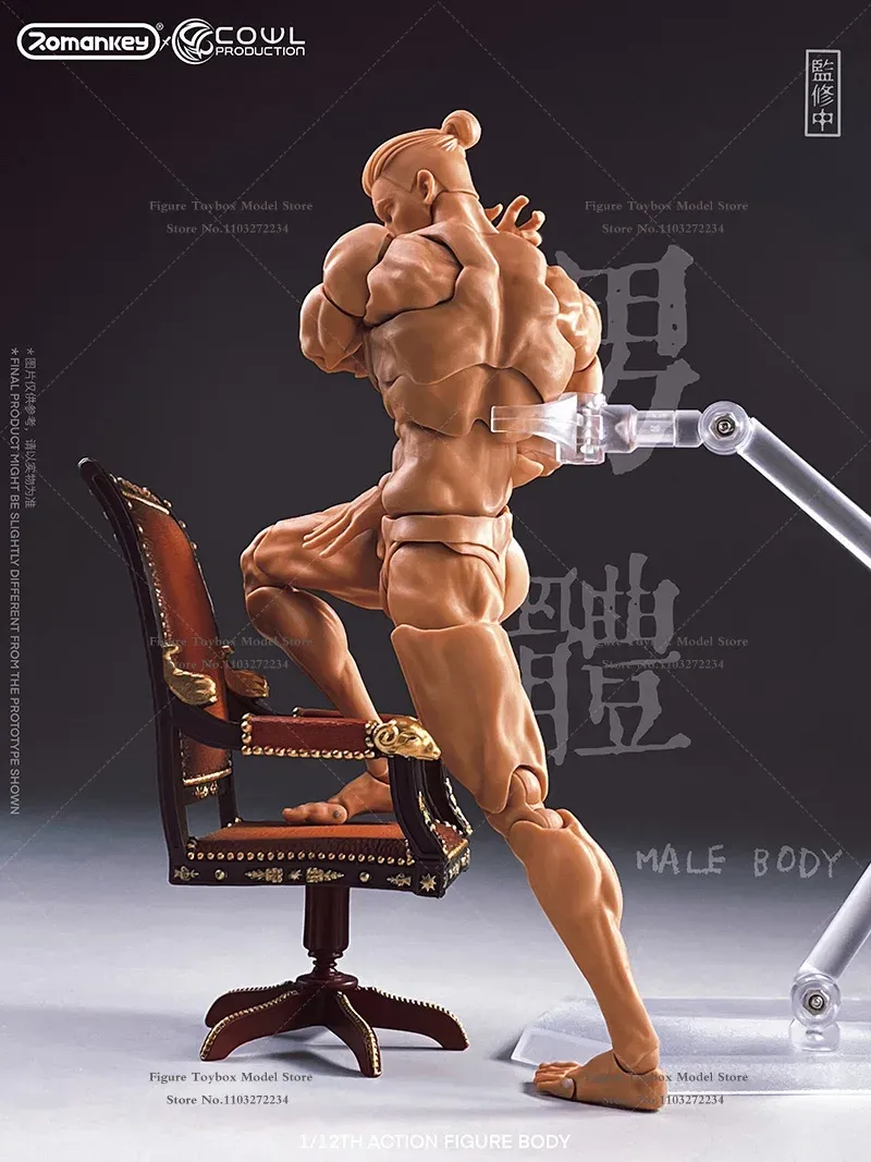 マサアキRomankey x COWL 男性素体　BLACK SKIN Romankey X COWL 1/12 Super Flexible Body &Head 6