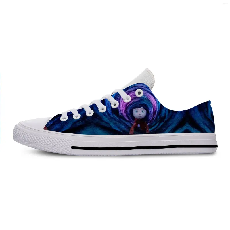 Chaussures décontractées Fashion Cool Sneakers Handsiness Cartoon Migne Funny Men Femmes Coraline The Secret Door Low Top Board