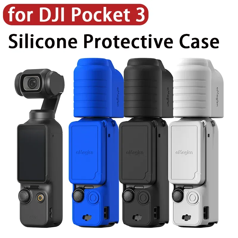 Accessori Custodia di protezione in silicone per DJI Osmo Pocket 3 Custodia a corda antilost di protezione Allround con filo 1/4 per Pocket 3 Accessori