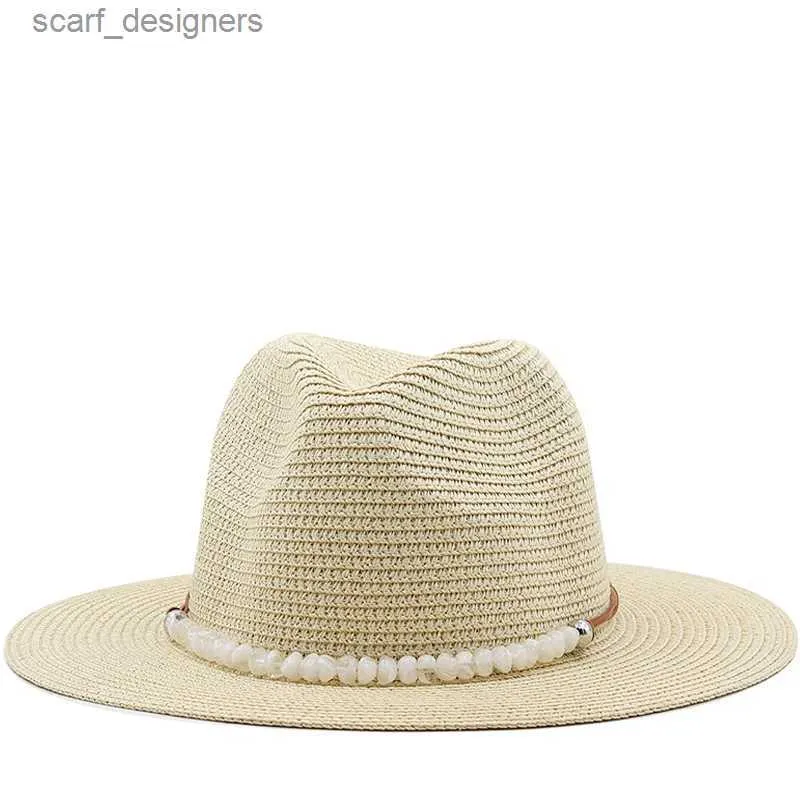 Brede rand hoeden emmer hoeden eenvoudige vintage panama hoed mannen strow fedora man man hat dames zomer strand Brits stijl chapeau jazz trilby cap sombrero y240409