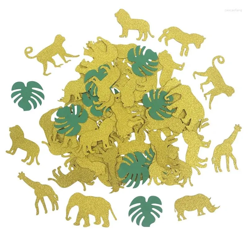Décoration de fête 1bag or paillette jungle animal papier confetti kids décor anniversaire décor sauvage une baby shower safari table accessoires