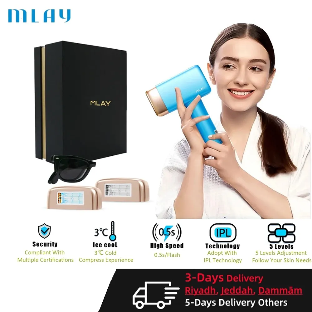 Mlay T14 IPL Laser Épilation de cheveux Ice Cold 500000 Flashs Automat Utilisation pour les femmes Men Body Depilador Un laser nouveau