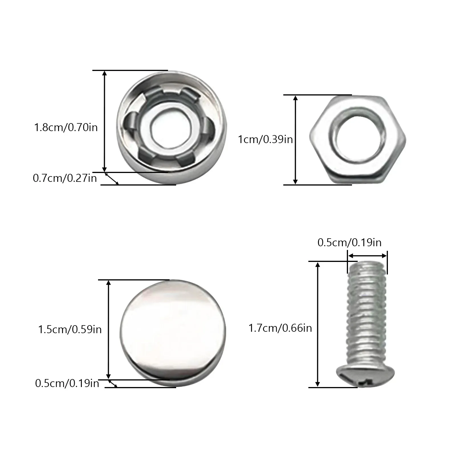 4pcs/Set Chrom-Anti-Diebstahl-Schrauben Autokennzeichenzellenschrauben Rahmenschraube zum Befestigungsrahmen, Nummernschildabdeckungssicherheitsschrauben