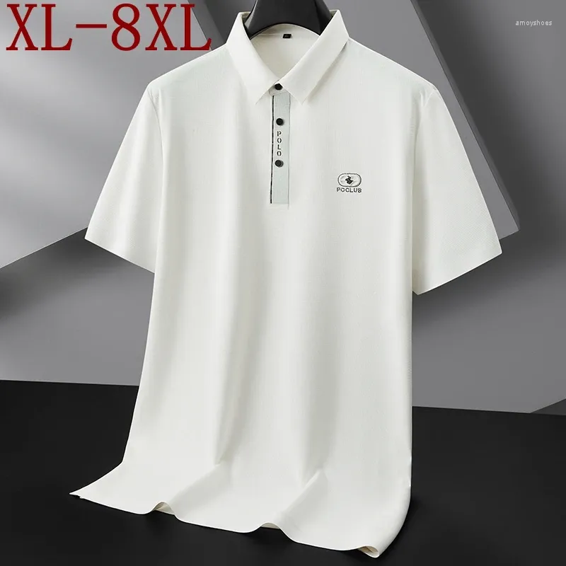 Polos maschile 8xl 7xl 6xl 2024 Summer England Style Shirt Uomini Tops High End Luxury Mens Shirts Fashion Sliose Mas Male Clothing