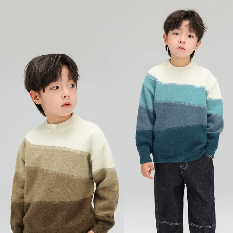 Iens teen boy sweater chaud pullouvers de haute qualité enfants pontons à col