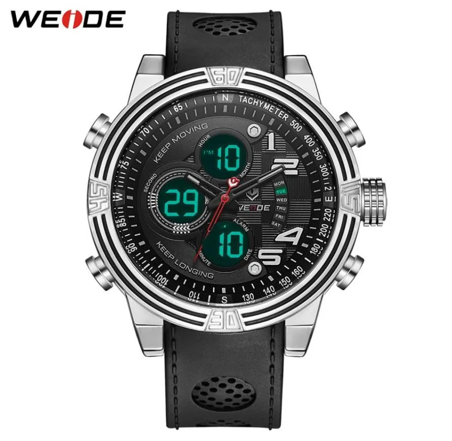 Weide Men Sports Nuirment arrière Light Digital Analog Black Quartz Black Buckle Date Sport Wist Regorale Military Relogo Masculino6321629