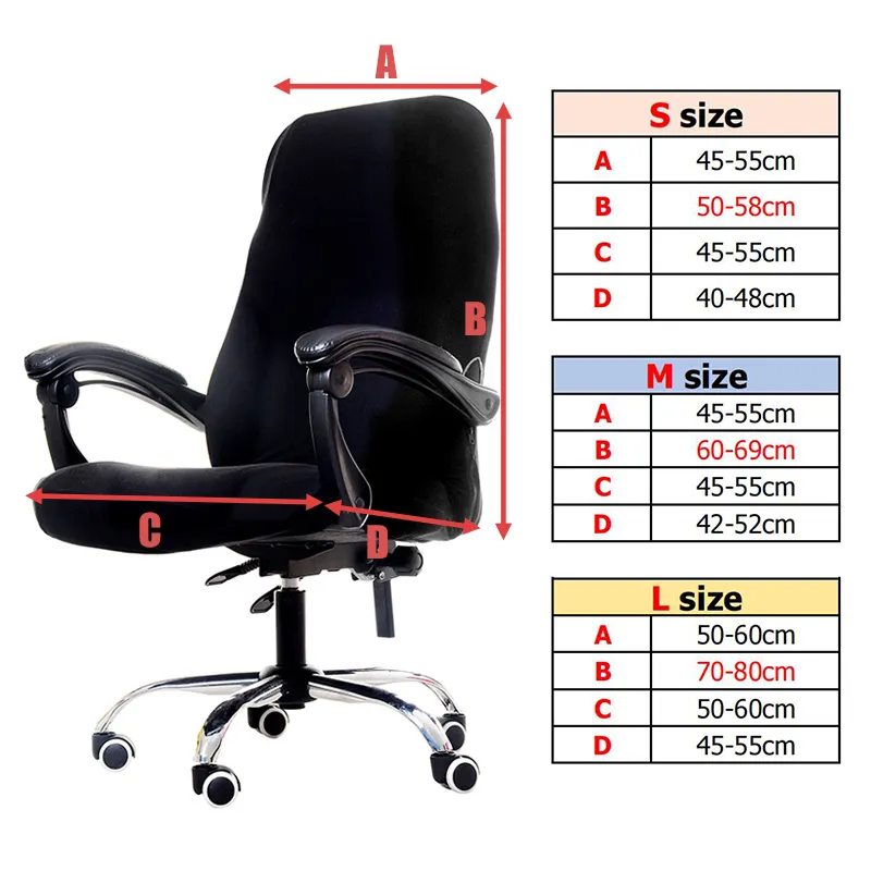 Solid Color Office Stol Cover Elastic Printed Rotating Armest Lifting Computer Seat Cover Anti-Dirty Decor Stol Protectors