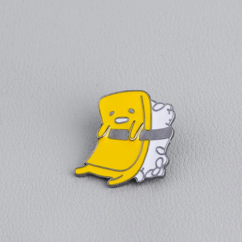 Little Yellow Man Sushi Fun Pin Cute Anime Movies Games Hard Email -pins Verzamel metalen cartoon broche Backpack Hat Bag Collar Rapel Badges