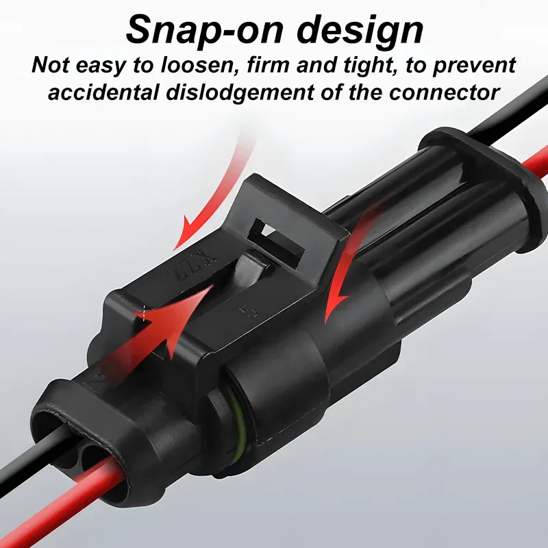 Connettore elettrico impermeabile Plug a 2 pin per auto sigillata per auto Canco di coppia femmina maschio per auto per auto marina scooter