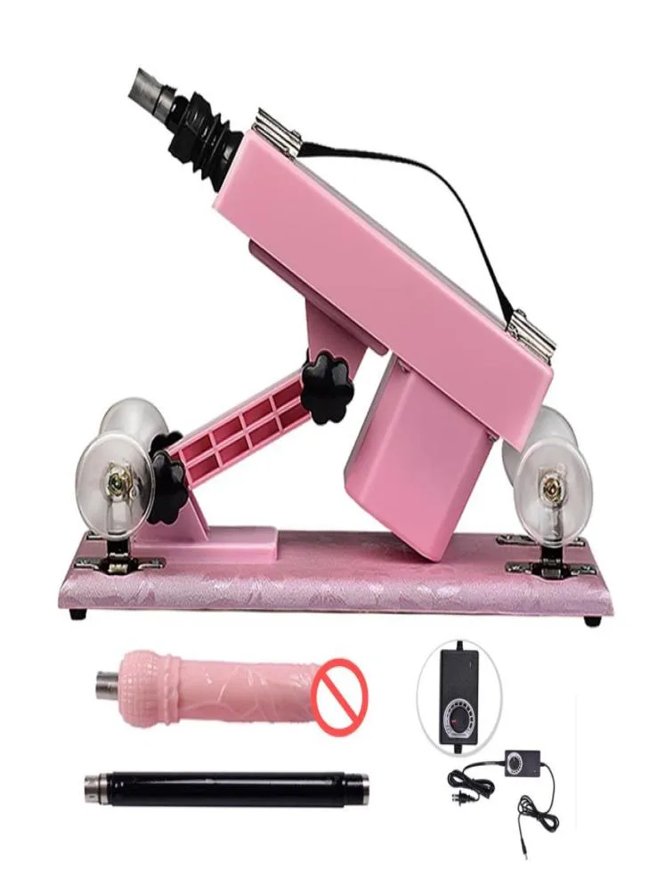 Pink Automatic Sex Machine Gun With Dildo Attachment Female Masturbation Sexuellt samlag Kärleksmaskin Robot Sexmöbler för C2194415