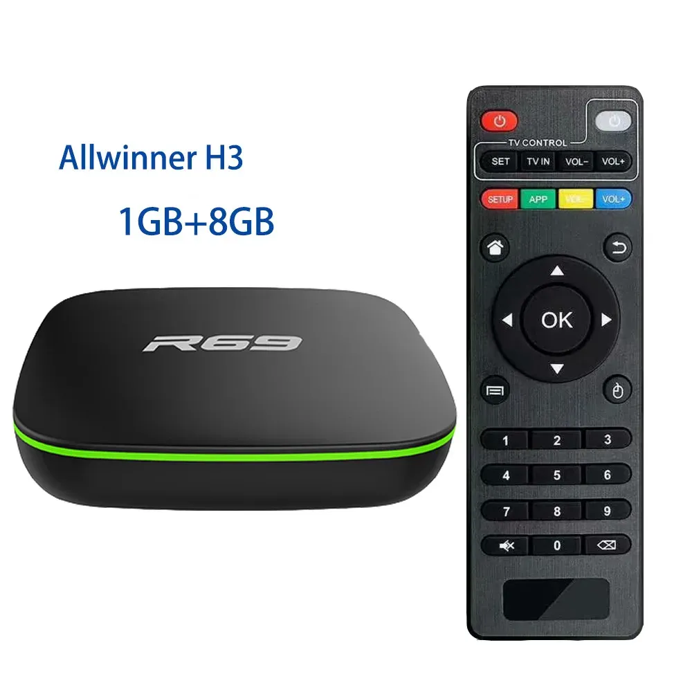 Box R69 Set Top Box Quanzhi H3 Android 7.1 4K Network HD TV Box 2GB + 16GB TVBox