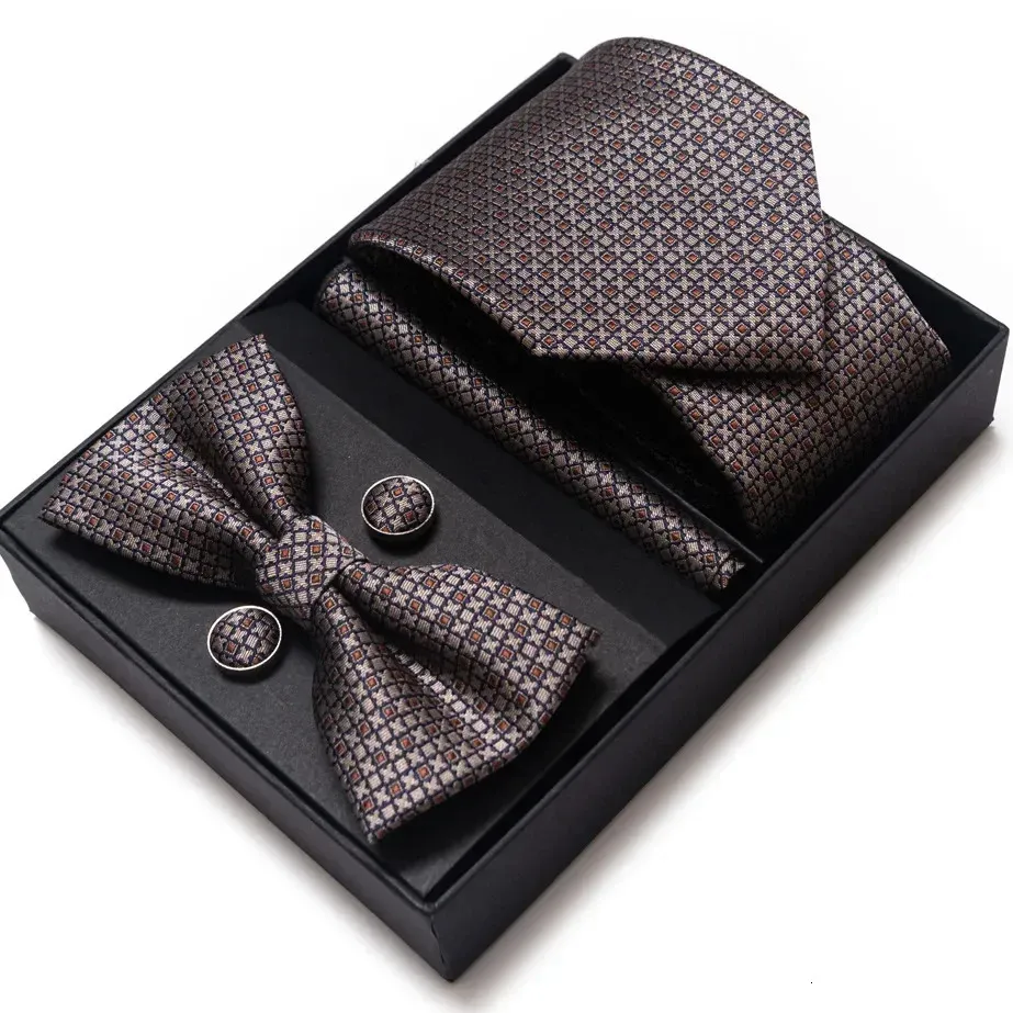 Business Mens Tie Bow Set Geschenkbox 6 Anzug Büro Highend Hochzeitsfeier formelle Tie240409