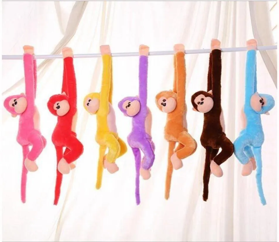 216Inch 55 см детей мягкие животные Monekys Plush Toys милые красочные длинные ручные обезьяны кукольные куклы подарки New4709498