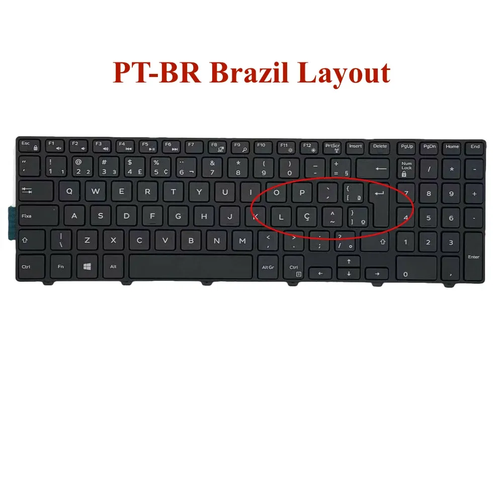 Keyboard PTBR Brazil La Latin Notebook Klawiatura dla Dell Inspiron 155555 5557 5558 5559 5545 5547 5548 071M2C 0TTRTV 07TT4J 7TT4J 71M2C