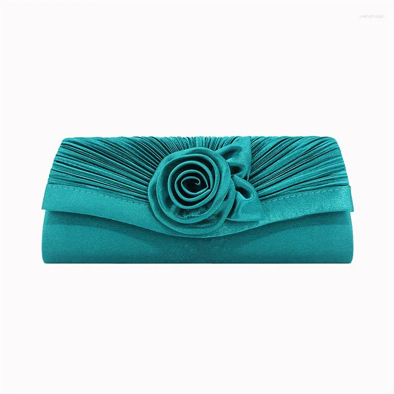 Bolsas de la noche Damas Satin Clutch Boda de color sólido Fiesta de color nupcial Bolsa Bolso de Embrague 2024