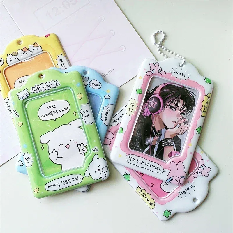2024 Kpop Photocard Holder Keychain Transparent Card Sleeve
