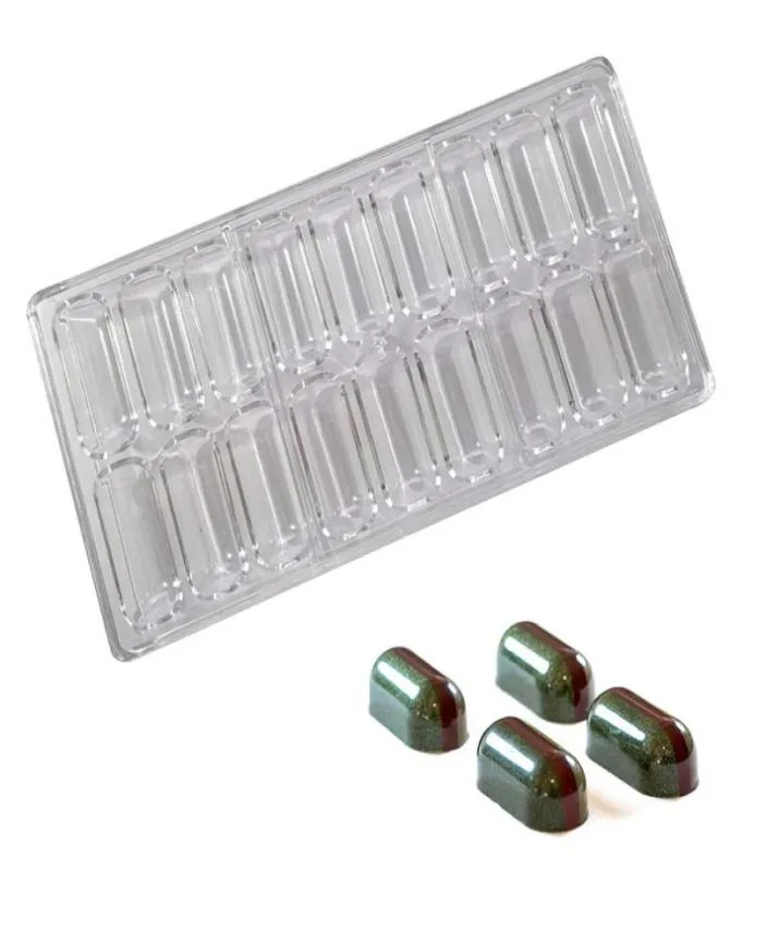 Nieuwe aankomst 3D langwerpige vorm polycarbonaat chocoladegal capsule vorm cake decoratie bonbons schimmel zoetwarengereedschap4791192