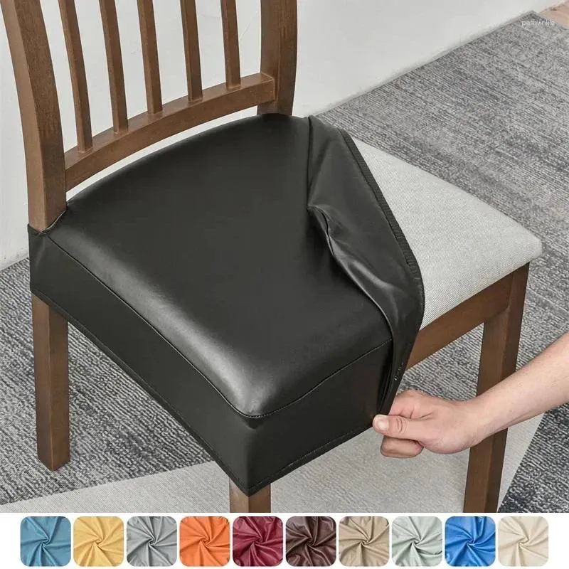 椅子は、防水PUレザーダイニングルームカバーシートエラスティックスツール耐久性のあるダストプルーフクッションをホームエル用に