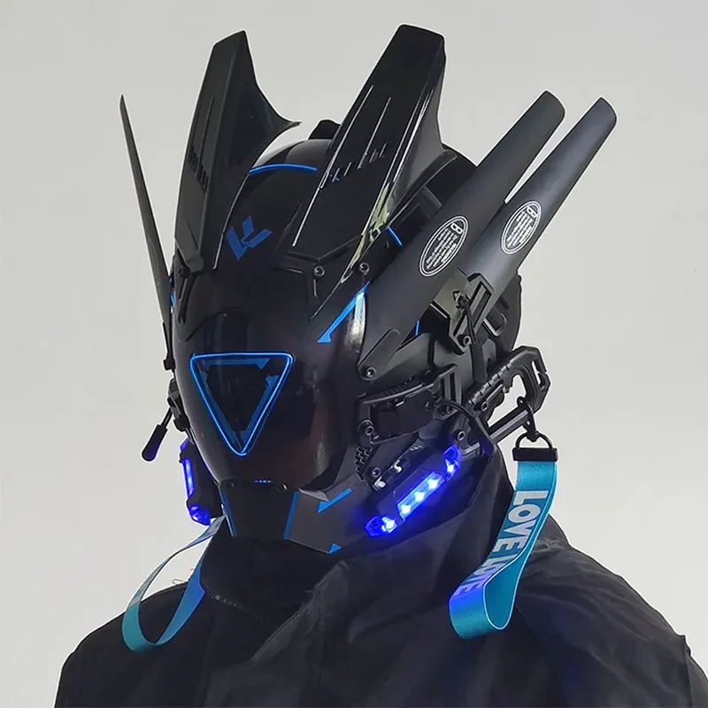 cyborg ninja motorcycle helmet Cyberpunk Cyberpunk Helmet Mask, PVC Futuristic